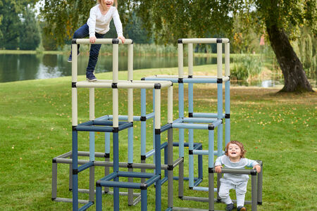 Children playing on a Super Climbing Pyramid